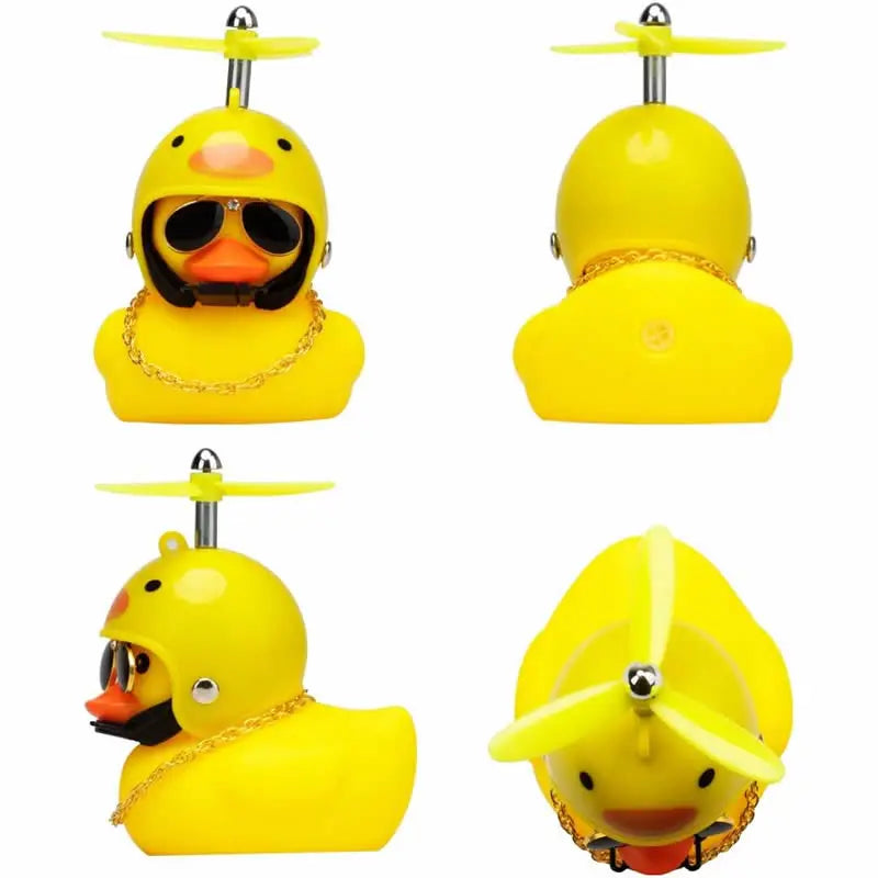 Rubber Yellow Duck Bike Bell with Lights - Kids Cute Horn