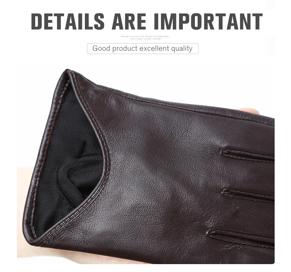 Guantes de cuero de moda para mujer: mitones cálidos de invierno