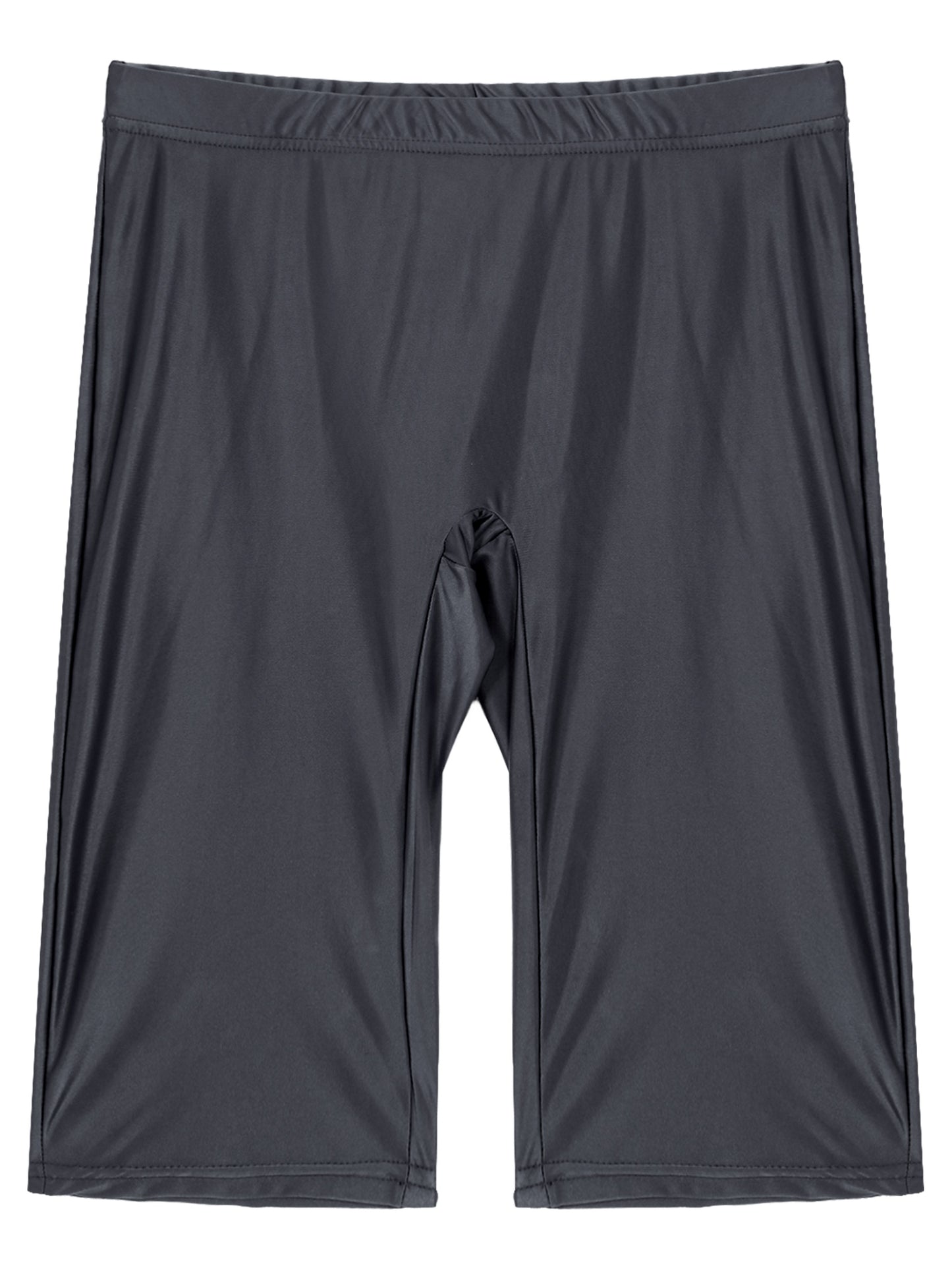 Women's High Waist Swim Shorts - Glossy Athletic Leggings Swimwear