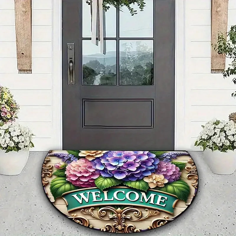 Crystal Velvet Boho Half Round Carpet - Non-Slip Door Rug
