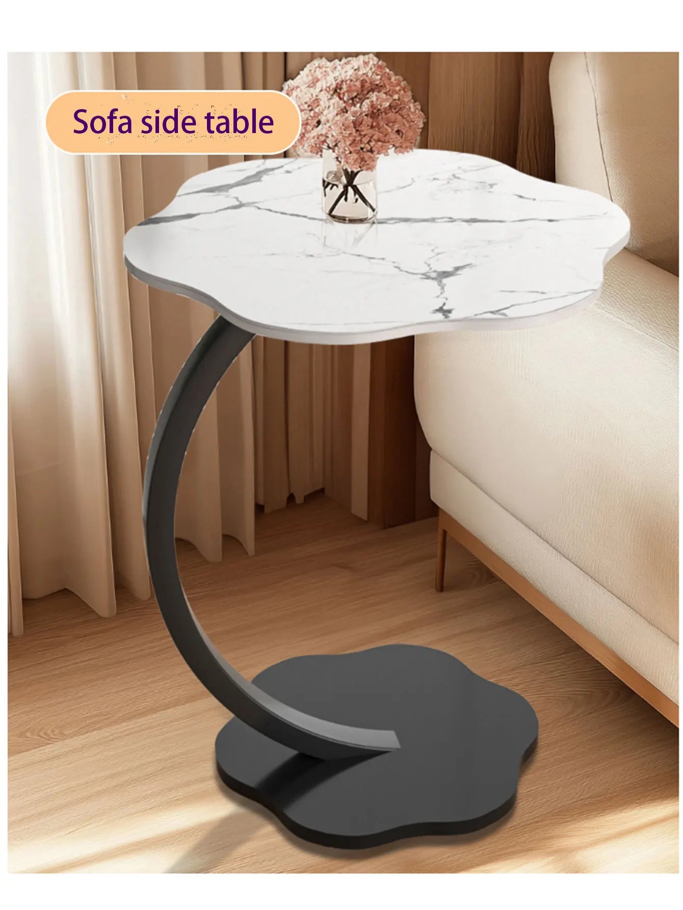 Light Luxury Round Side Table - Modern Metal Coffee Table