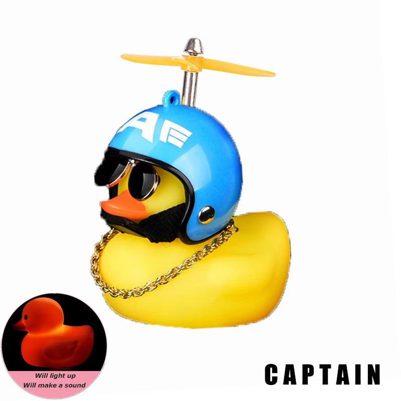 Rubber Yellow Duck Bike Bell with Lights - Kids Cute Horn