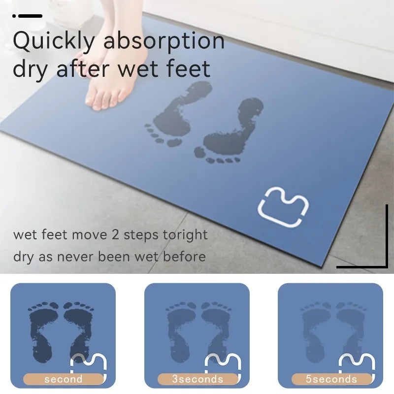 Double-Sided Diatomaceous Earth Bath Mat 40x60cm - Super Absorbent