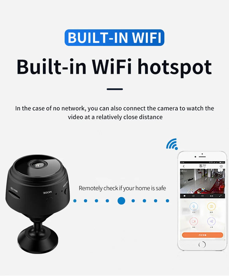 A9 Mini WiFi Security Camera - Wireless Remote Monitoring