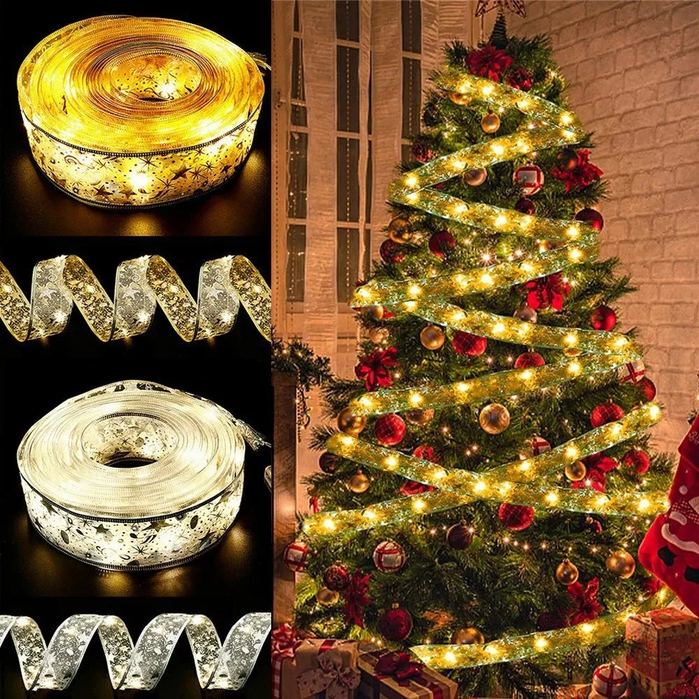Christmas Ribbon Fairy Light - DIY Bows String Light