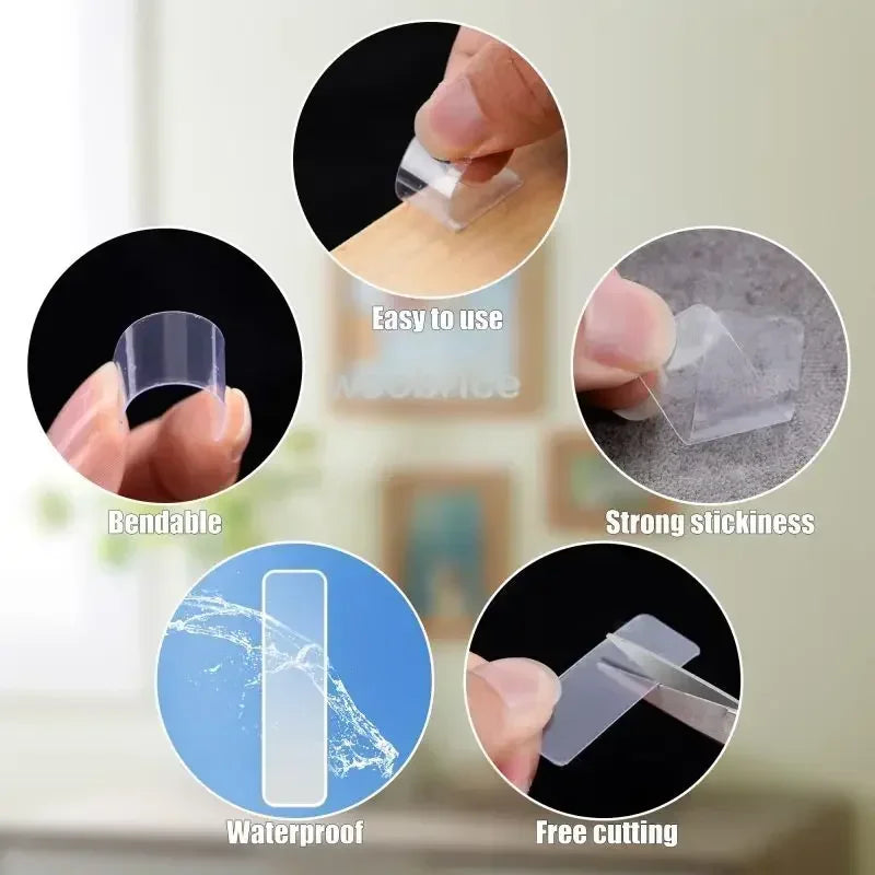 Double-Sided Adhesive Tape - Waterproof Nano Tape for Walls