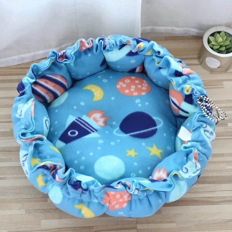 Soft Warm Nest Pet Cushion - Adjustable Drawstring Bed