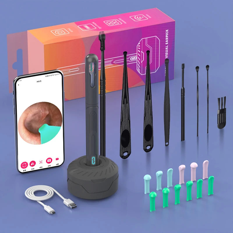 WiFi Ear Cleaner Camera - 6 LED Lights 3.6mm HD Video Otoscope