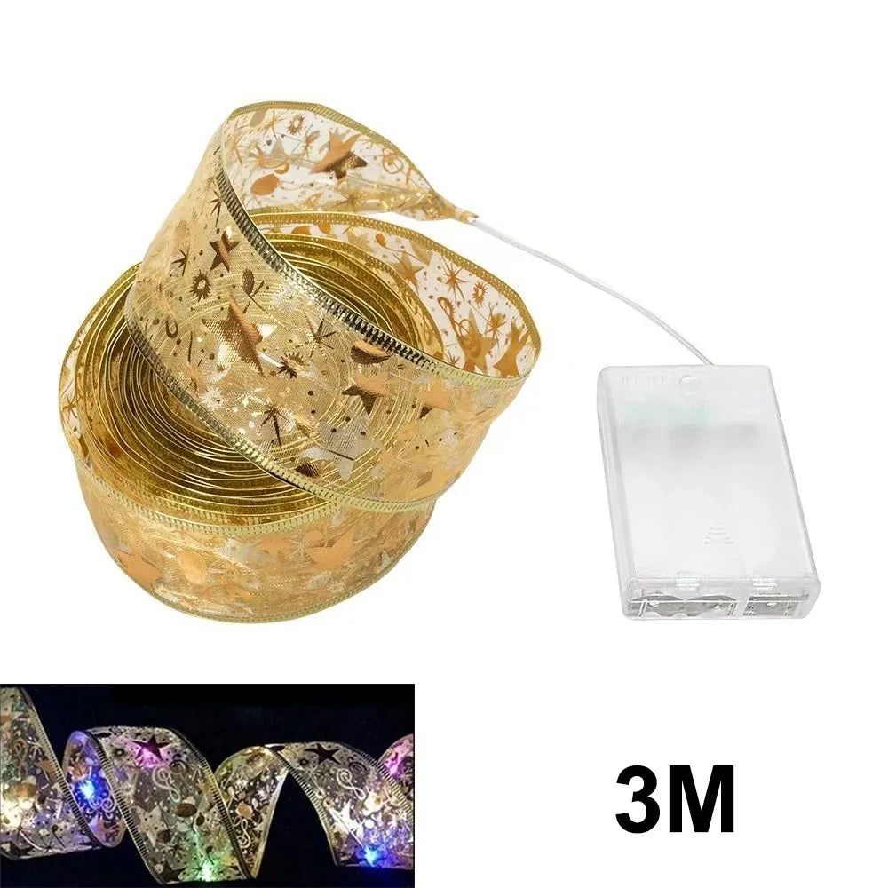 Christmas Ribbon Fairy Light - DIY Bows String Light
