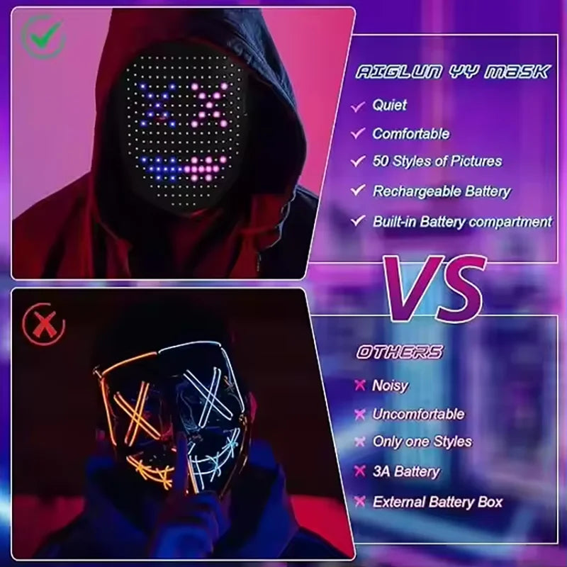 LED Mask with Gesture Sensing - Transforming Halloween Mask