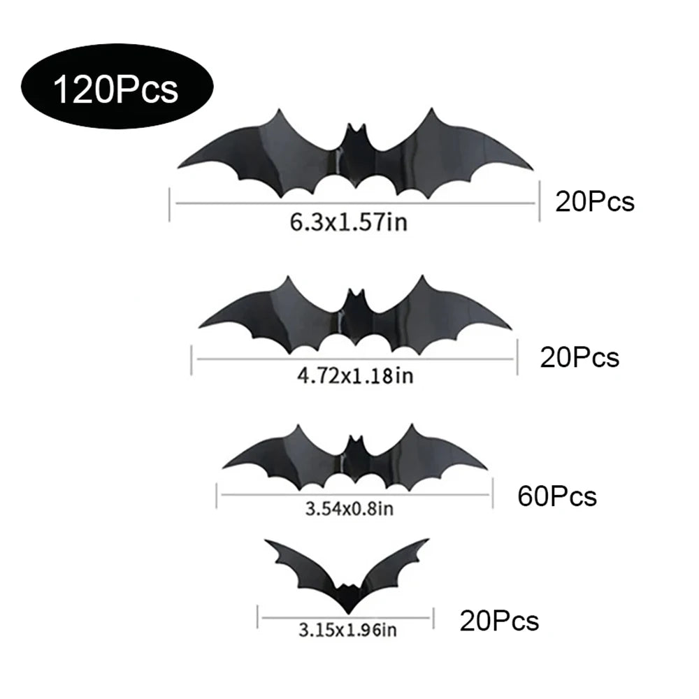 Halloween Bats Decorations - 3D PVC Wall Stickers