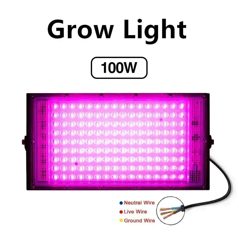 LED Grow Light Floodlight - 220V Indoor Culture Lamp 50W/100W