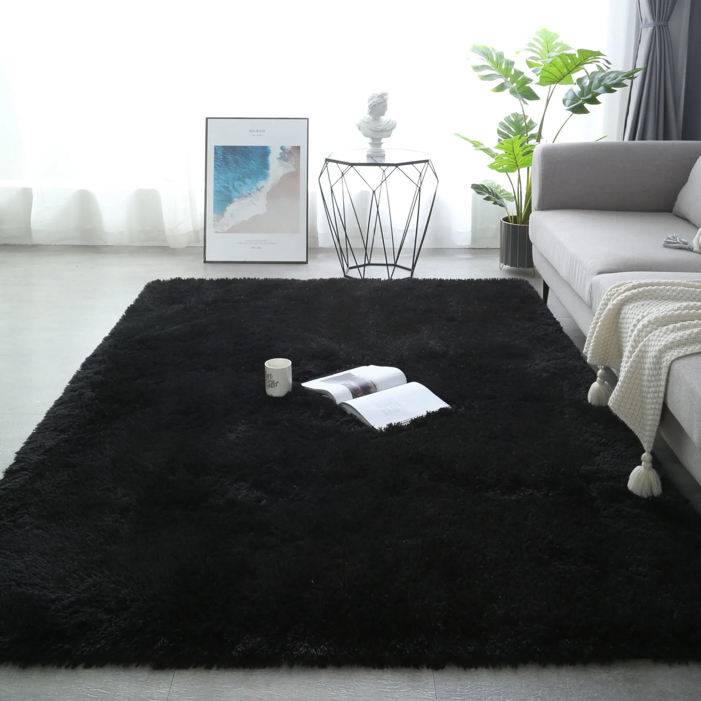Tie-Dye Fluffy Carpets - Warm Plush Floor Mats for Kids