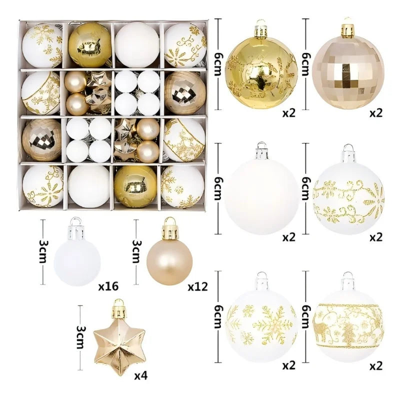 Christmas Ball Ornaments - Multicolor Electroplating Pendant Set