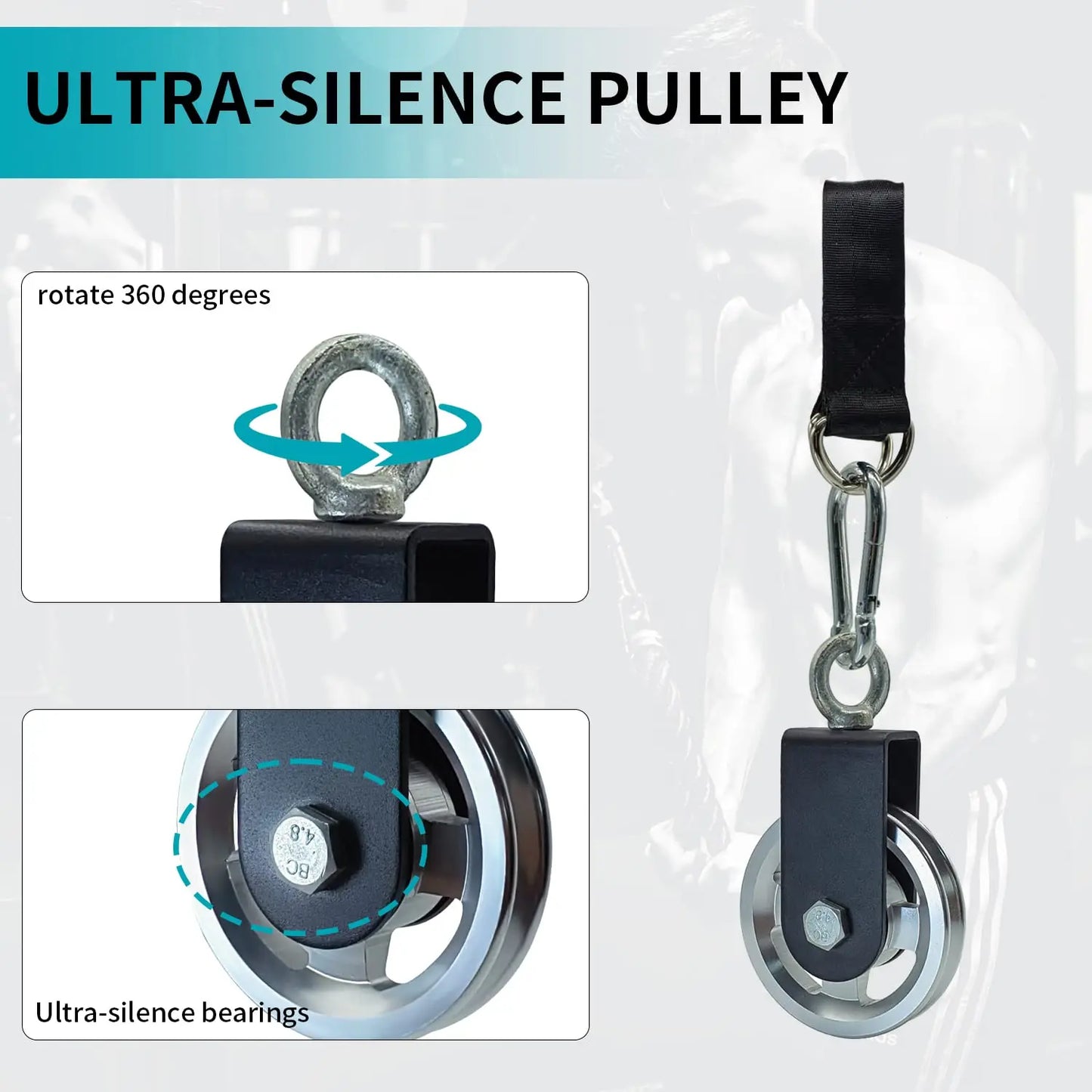 Polea de aluminio de alta resistencia - Sistema de fitness con rotación de 360°
