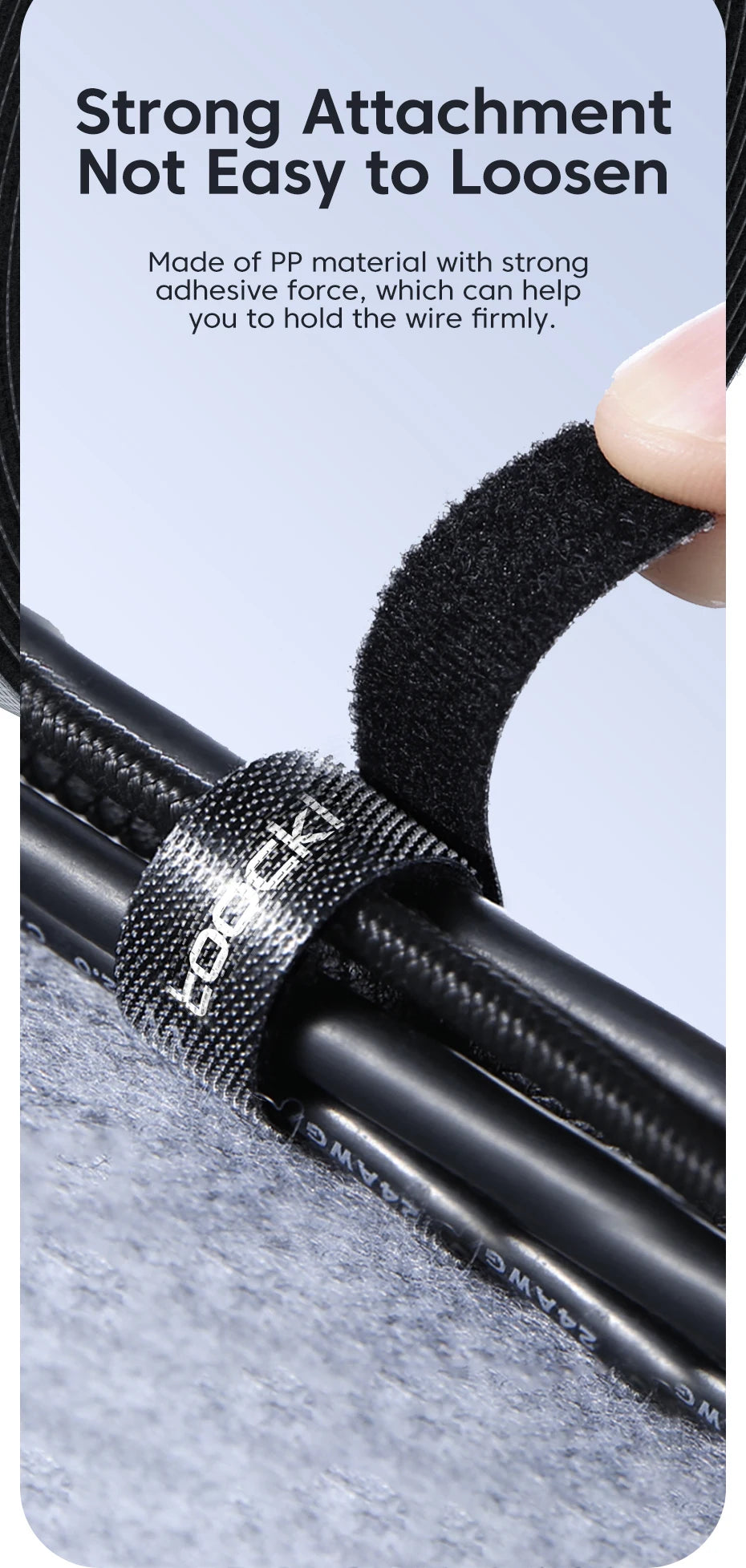 Organizador de cables - Protector de cables USB y cinta de gestión