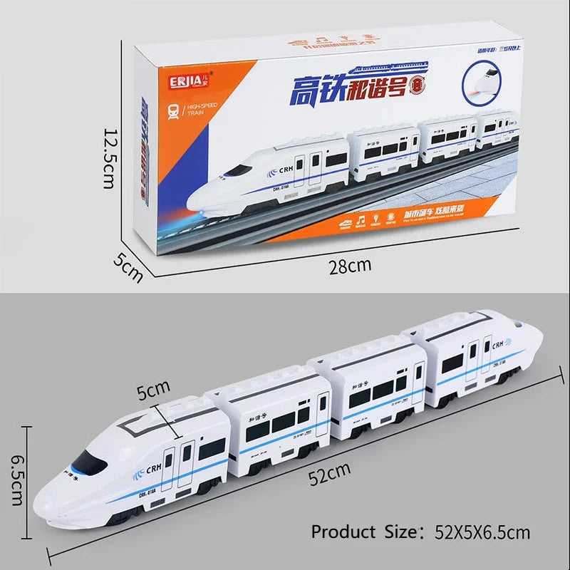 Kids DIY Railway Train Toy - Electric Sound Light Model Set