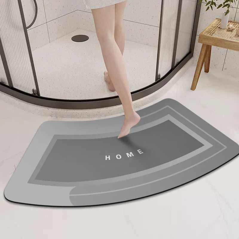 Arched Bathroom Floor Mat - Non-Slip Absorbent Shower Mat