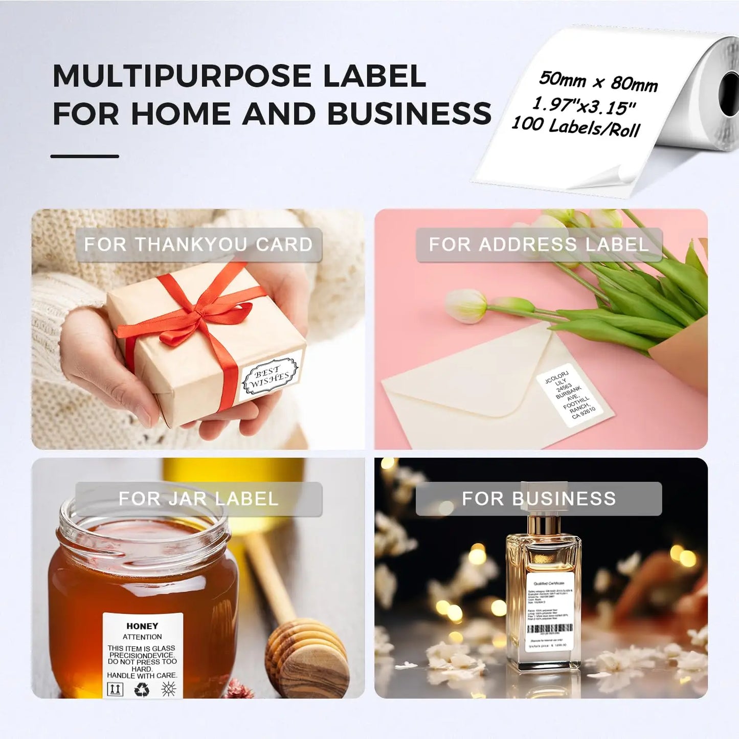 Circle Thermal Paper Stickers - Printer Compatible Labels