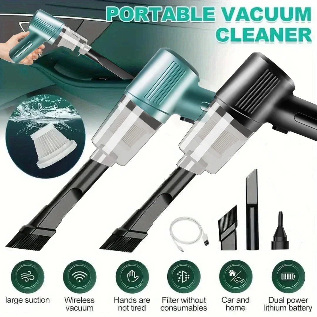 Portable Wireless Car Vacuum - Compact High-Suction Handheld