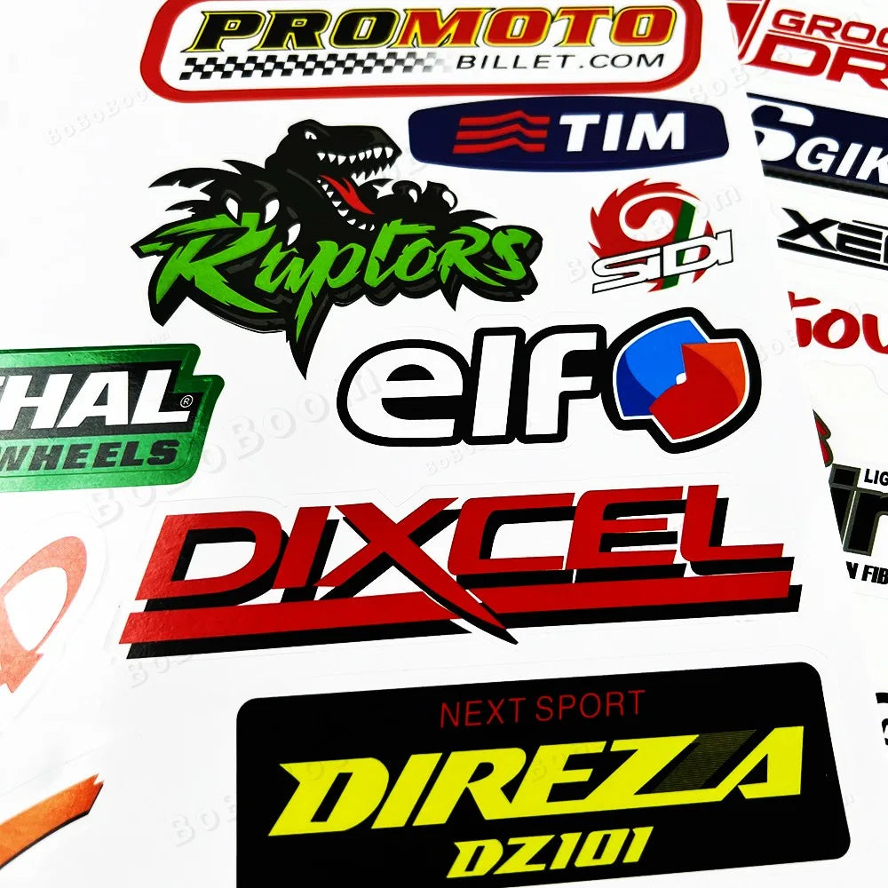 Motorcycle Stickers - Sponsor Logo Helmet Tank Decals