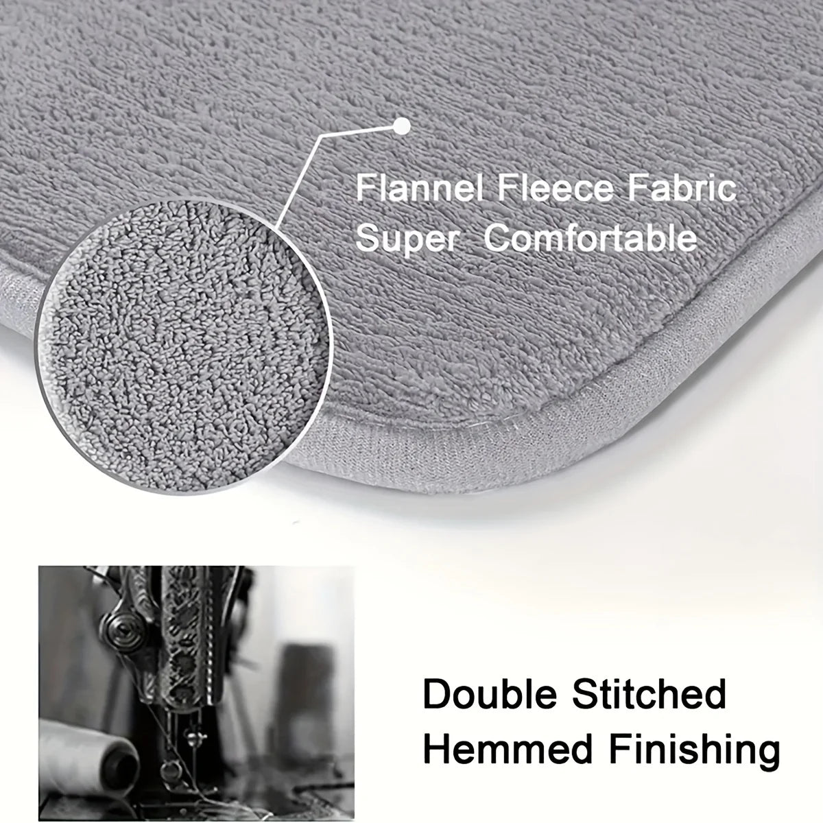 Thickened Corner Floor Mat - Soft Flannel L-Shaped Kitchen Mat