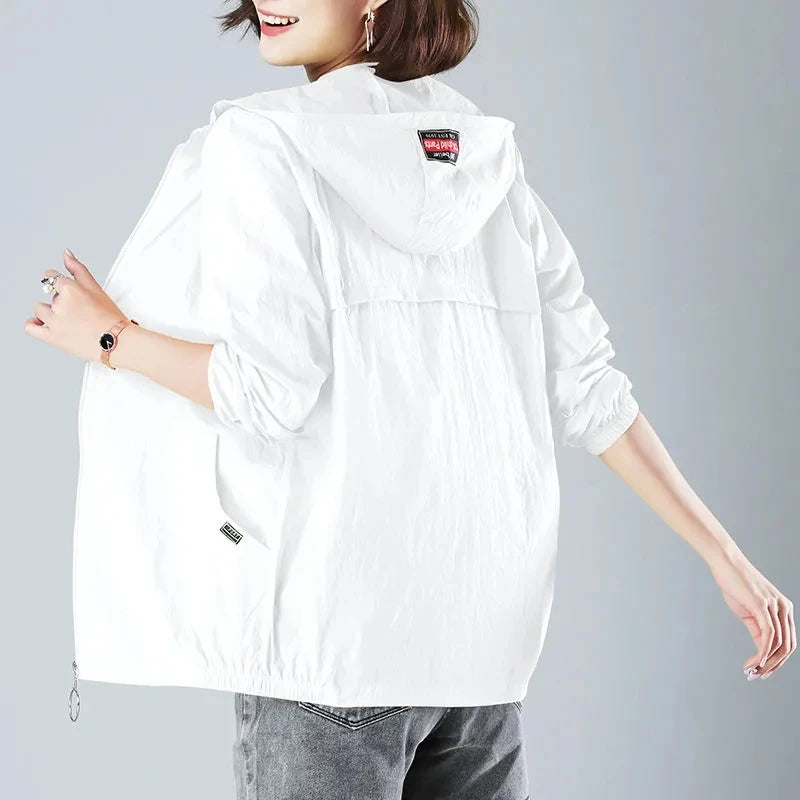 Sun Protection Jacket for Women - Hooded Summer Coat