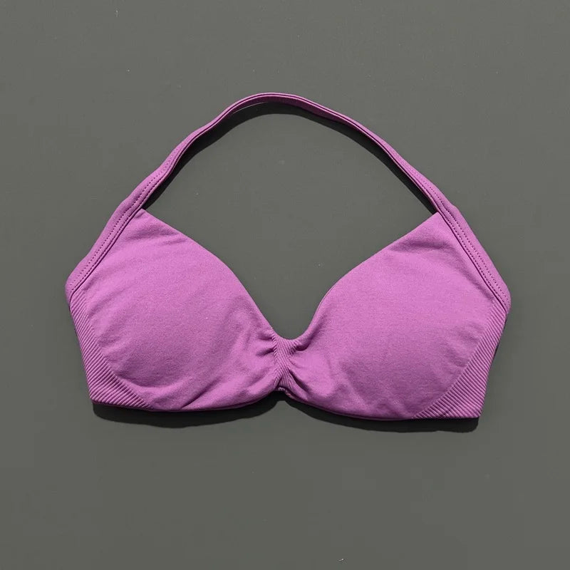 Impact Strappy Sports Bra - High Support Halter Workout Top