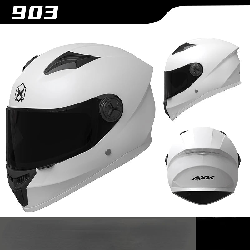 Casco integral de moto de competición con doble visera