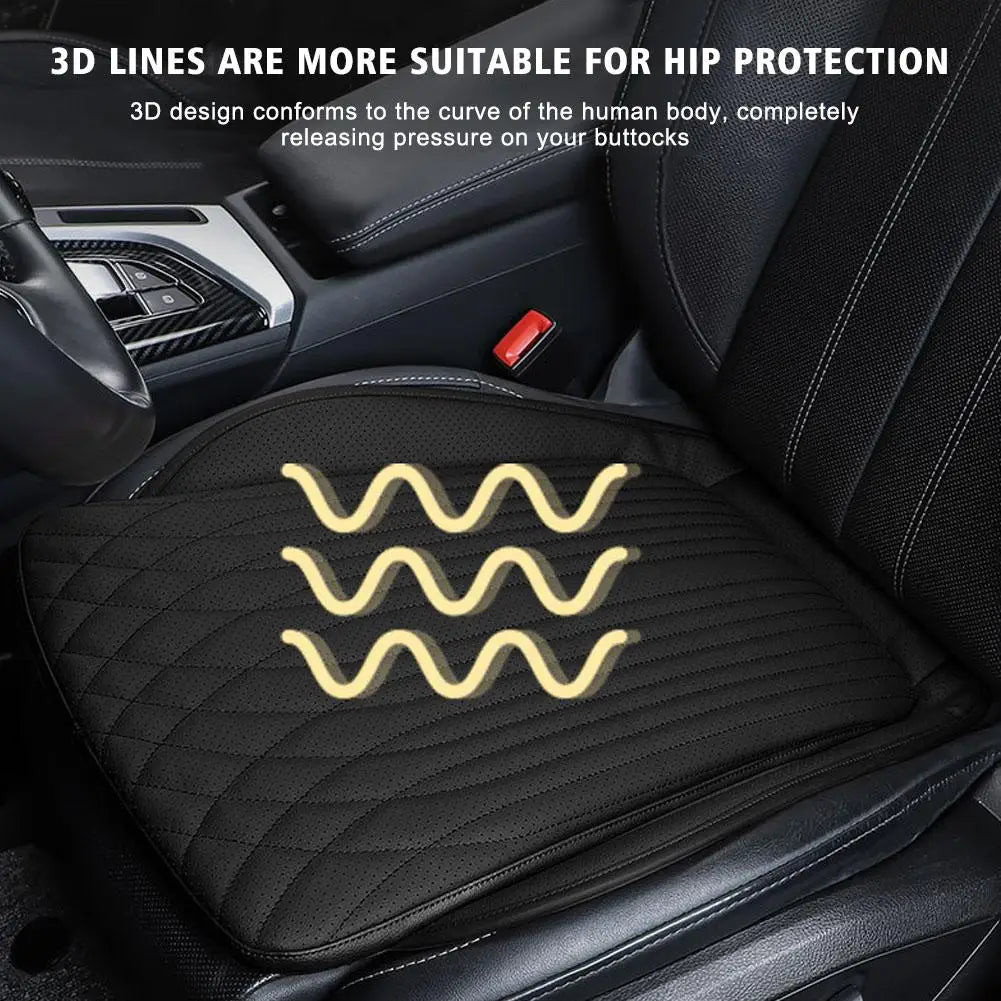 Luxury Leather Car Seat Cushion - 54cm Universal