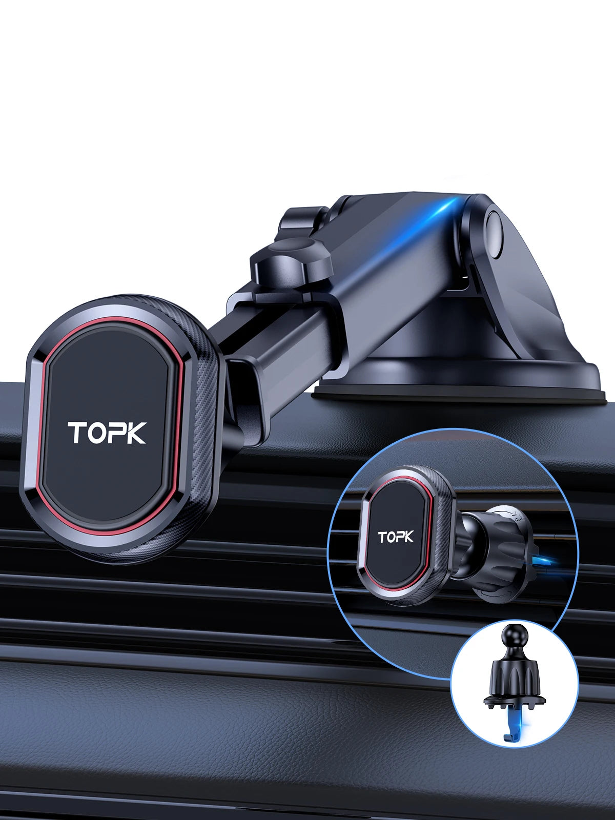 Car Phone Holder - Magnetic Phone Car Mount for Dashboard or Windscreen