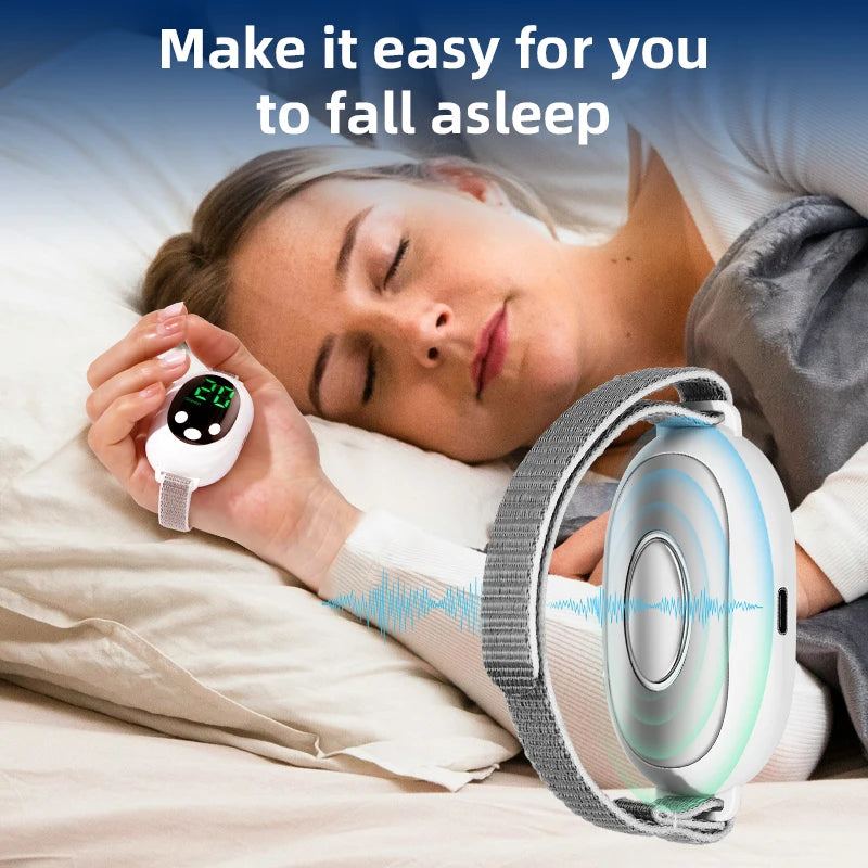 EMS Microcurrent Sleep Aid Device - Palm Pulse Massager for Insomnia Relief