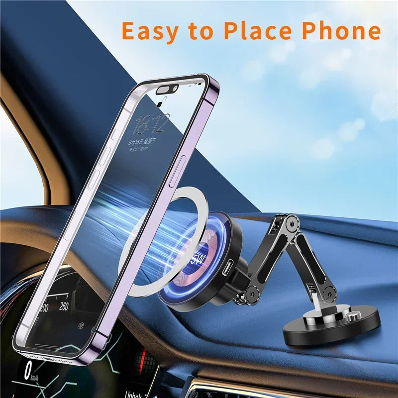 Magnetic Car Wireless Charger Stand - iPhone 15/14/13/12 Mount