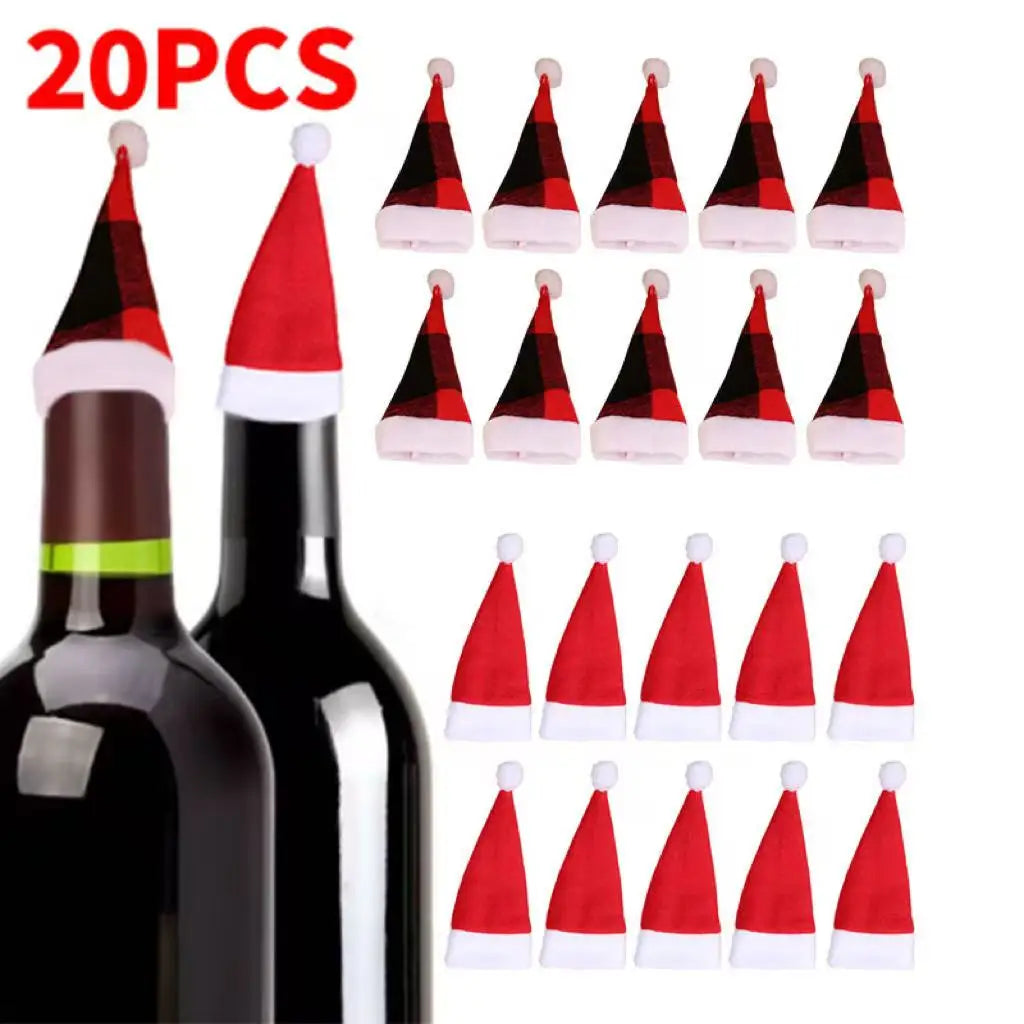 Christmas Cutlery Holder Bag - Santa Hat Fork Knife Sleeves