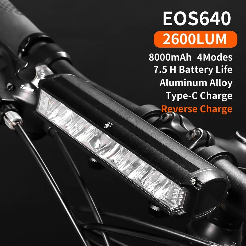 Bicycle Light - 8000mAh USB Rechargeable Waterproof Flashlight