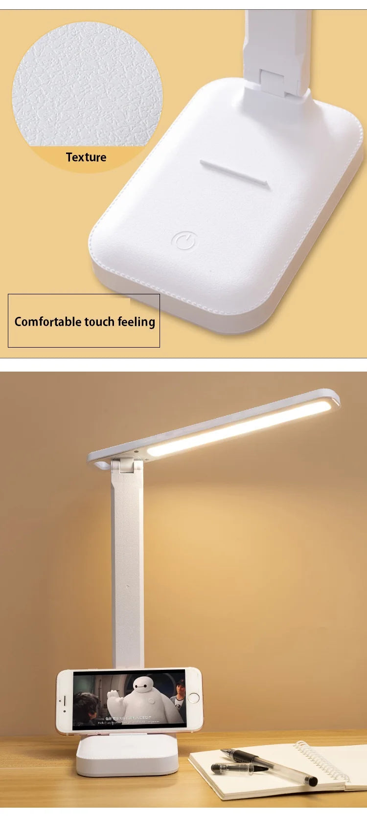 LED Table Lamp - USB Rechargeable Dimmable Desk Light