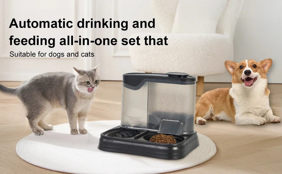 Automatic Cat & Dog Feeder - 2-in-1 Food & Water Dispenser