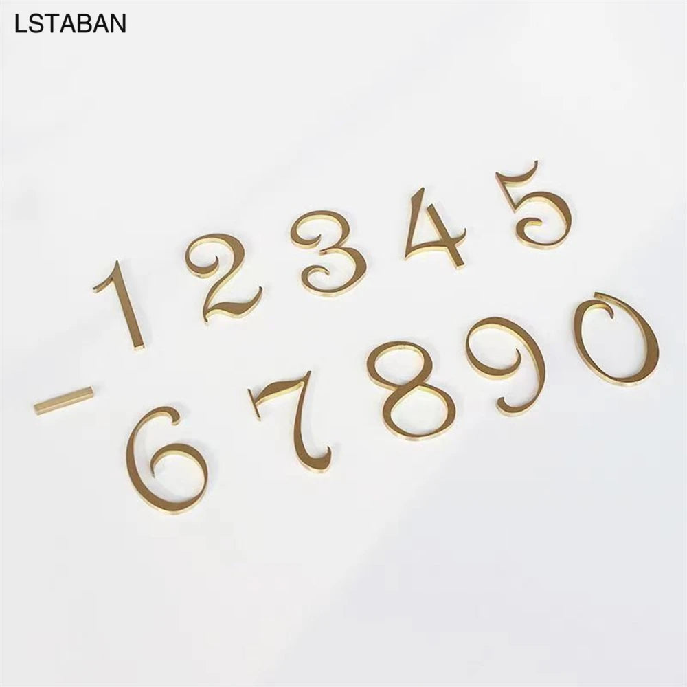Nordic Retro Brass Address Numbers - Antique Copper House Number Signs