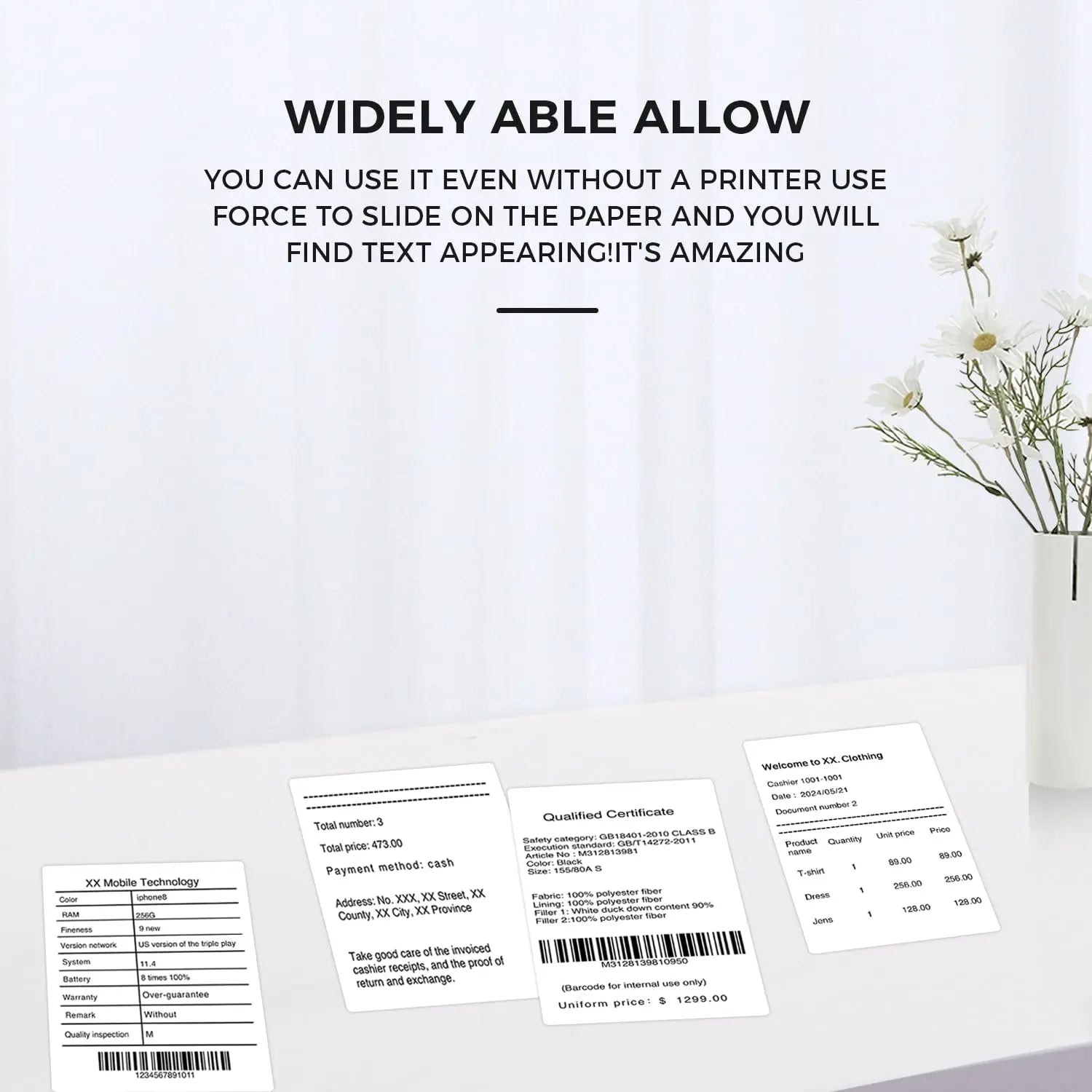 Circle Thermal Paper Stickers - Printer Compatible Labels - Bascora