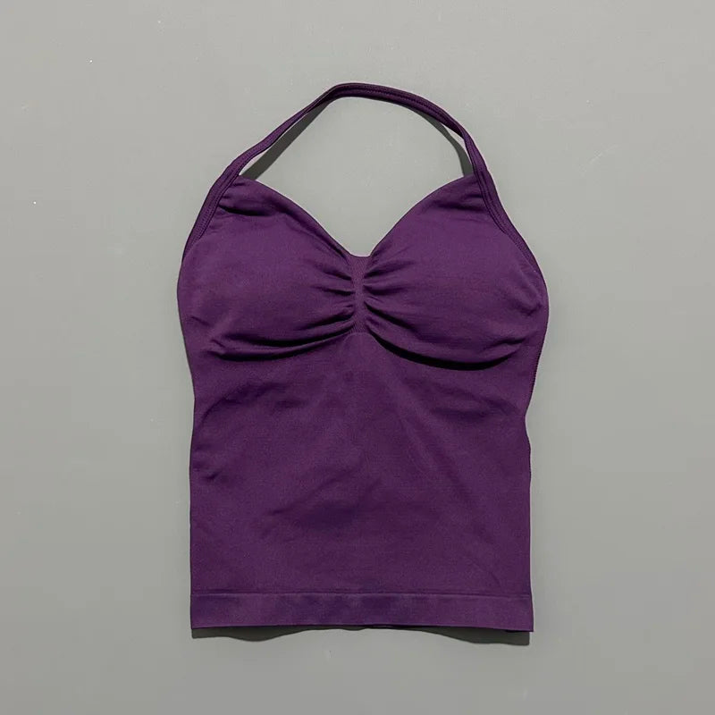 Impact Longline Strappy Sports Bra - Open Back Yoga Tank Top