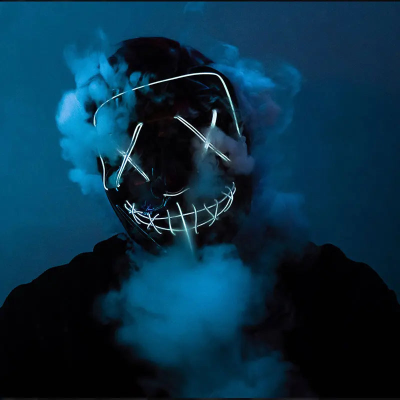 Wireless Neon LED Purge Mask - Glow in Dark Halloween Mask