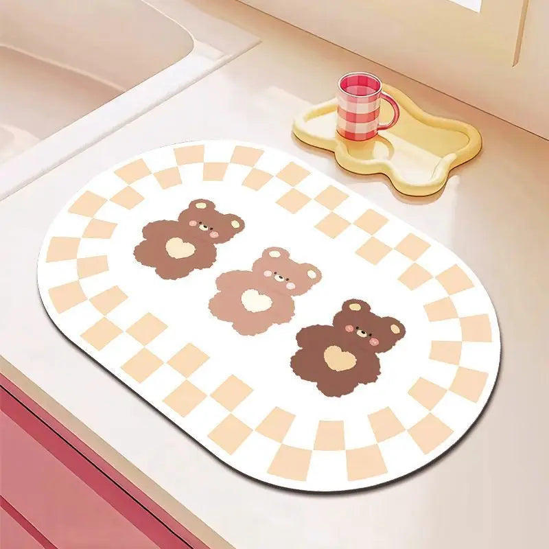 Kitchen Water Draining Mat - Heat-Resistant Quick-Dry Table Mat
