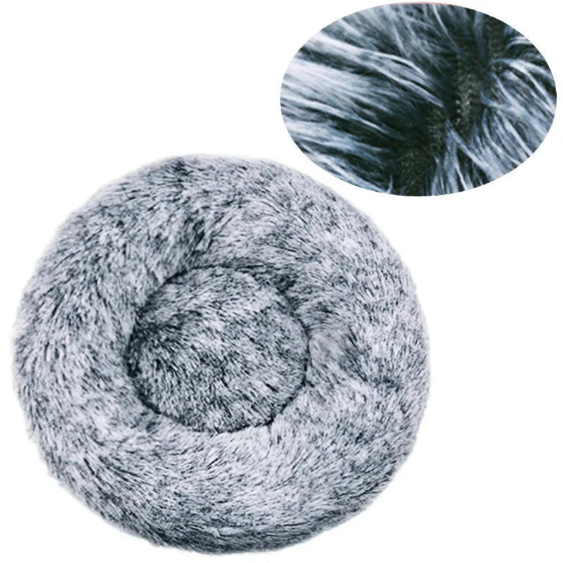 Round Plush Pet Bed - Super Soft for Large Dogs & Cats