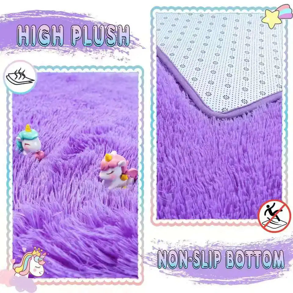 Tie-Dye Fluffy Carpets - Warm Plush Floor Mats for Kids