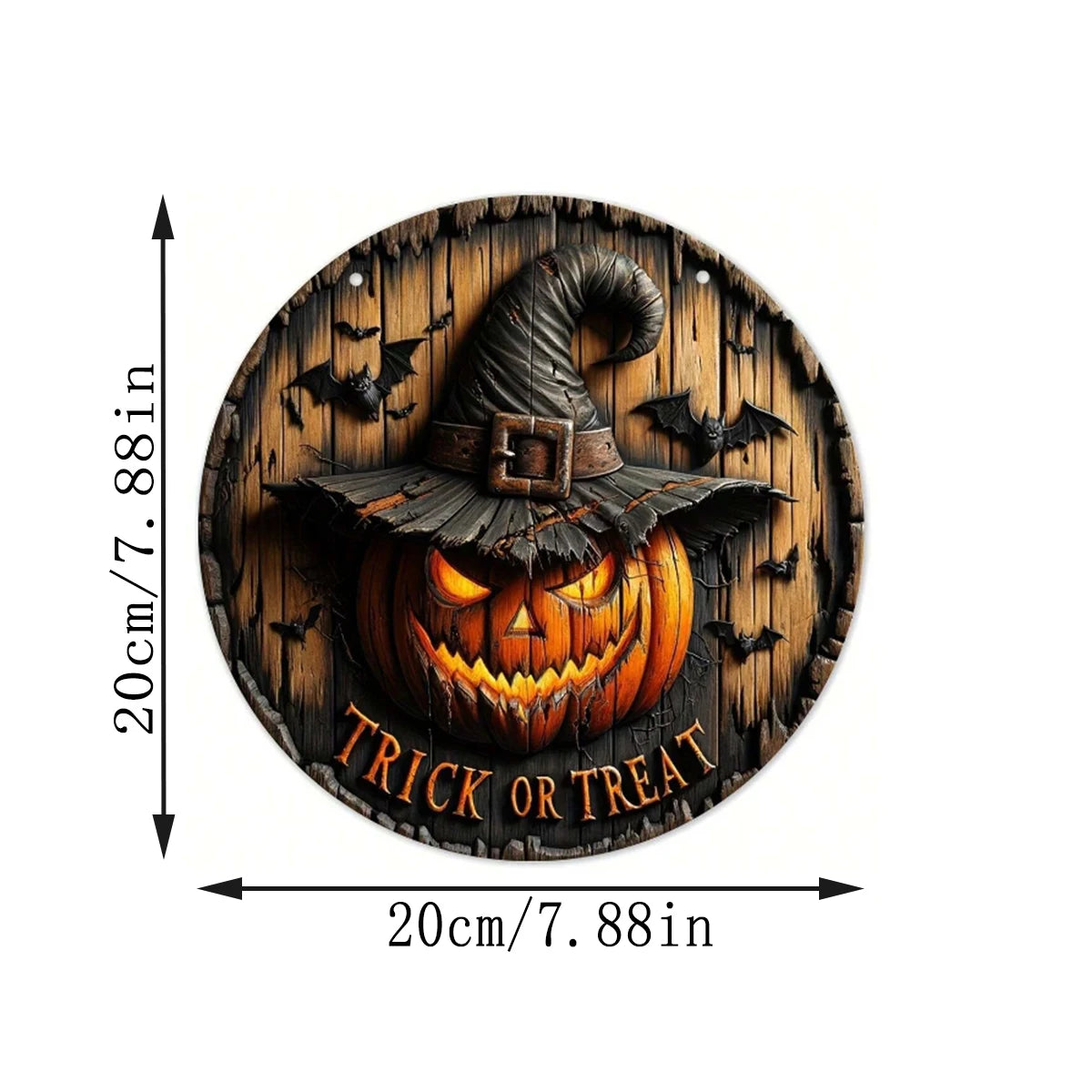 Halloween Wooden Wreath - Retro Pumpkin Head Decoration