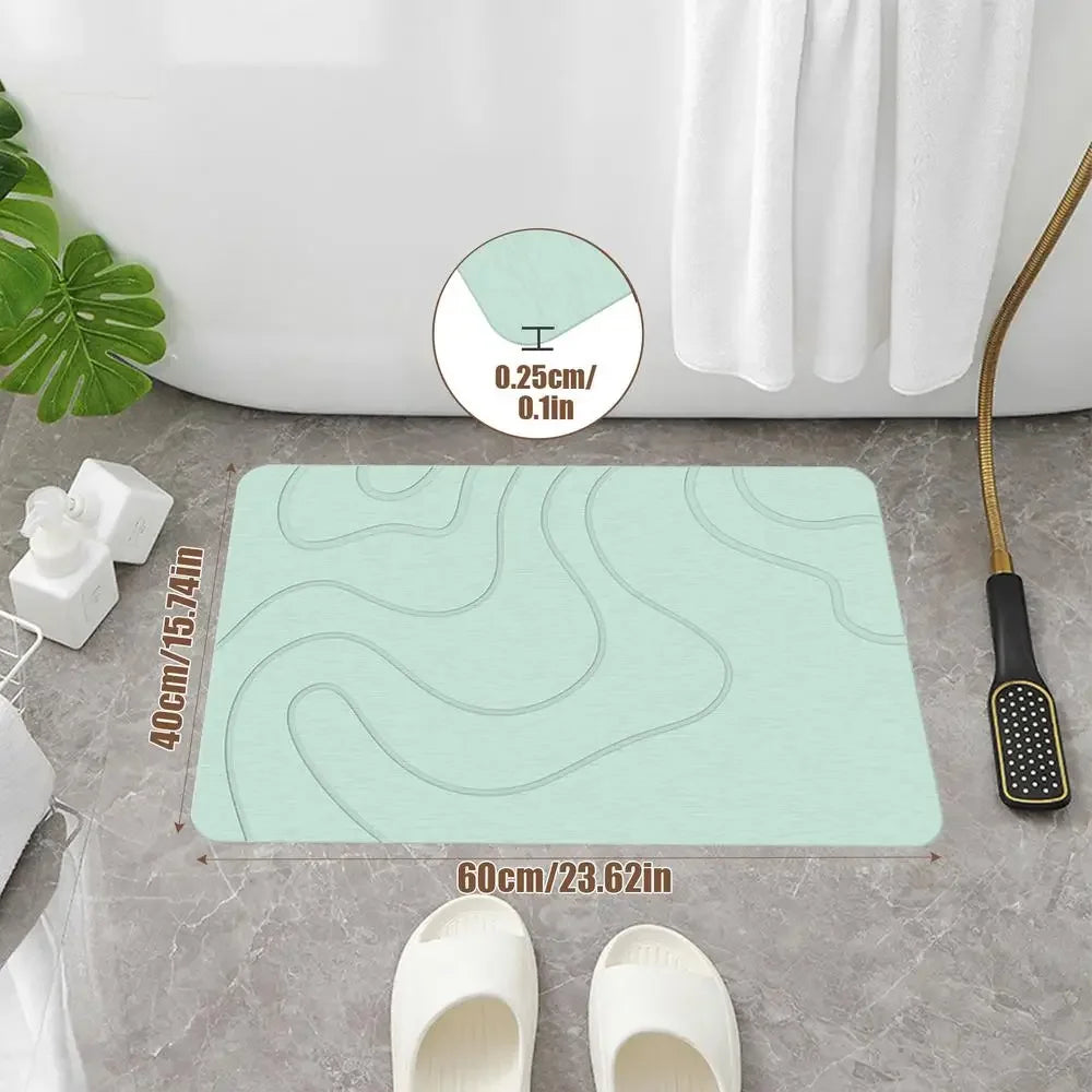 Tapis de sol minimaliste en terre de diatomées - Design de salle de bain moderne