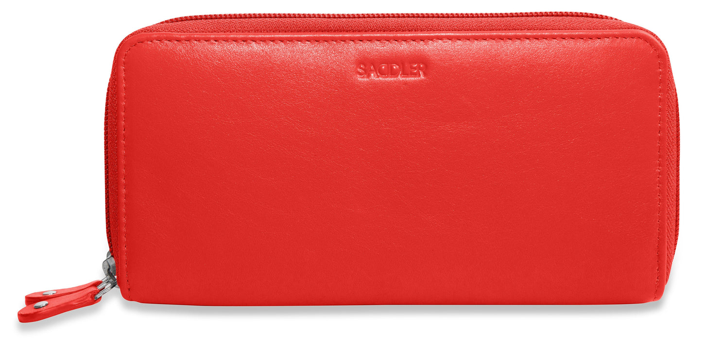 Gabriella RFID Leather Double Zip Around Purse