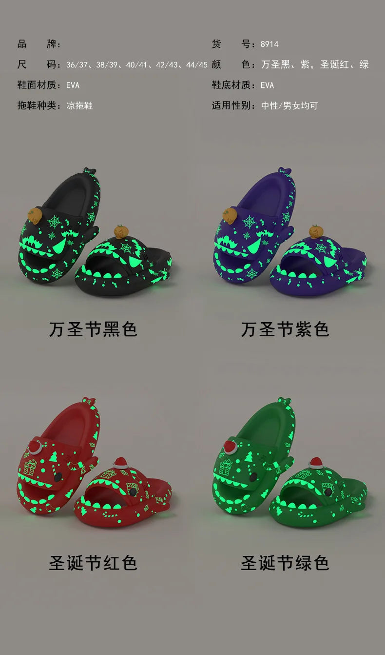 Glow-in-the-Dark Shark Slipper Sandals