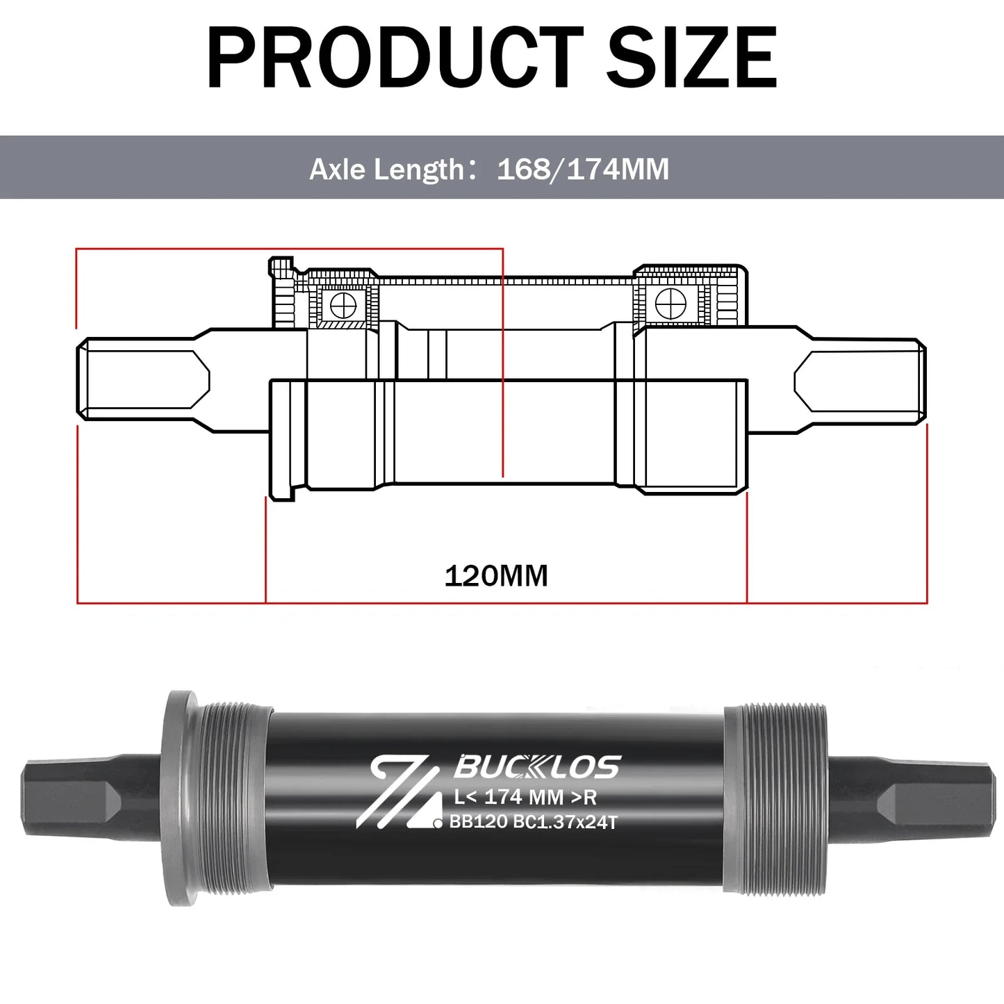 Bike Bottom Bracket - BSA BB68 Sealed Bearing Square Threaded