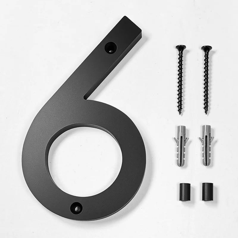 Large Floating House Numbers 6" - Black Acrylic Address Signs